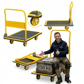 WÓZEK PLATFORMOWY TOWAROWY Składany 150kg Antypoślizgowa Powierzchnia MOCNY