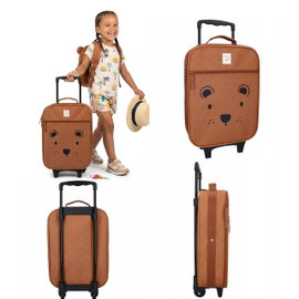 WALIZKA Podróżna Dla DZIECI KIDZROOM Big Teddy Bear Brown Brązowa MOCNA