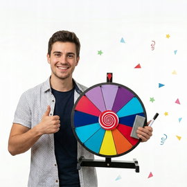 Koło Fortuny DUŻE o Średnicy 38 cm Gra z 12-polowym Stołem Wirującym Kołem