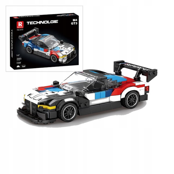 Klocki Reobrix 672 Samochód Wyścigowy M4 GT3 385 Elementów Model 1:24