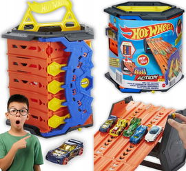 ZESTAW DO ZABAWY TRANSPORTER HOT WHEELS ROZWIJANY TOR WYŚCIGOWY + SAMOCHÓD