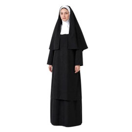 ZAKONNICA ZAKONNICY STRÓJ KOSTIUM CZARNY HABIT PRZEBRANIE HALLOWEEN M/L/XL