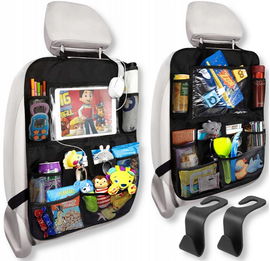2 x Organizer na Fotel Samochodowy Ochraniacz Osłona + GRATIS x2 HACZYK