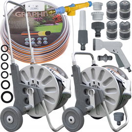 WÓZEK ALU WĄŻ OGRODOWY 4-WARSTWOWY 1/2 50M ZESTAW MOCNY SOLIDNY WYTRZYMAŁY!