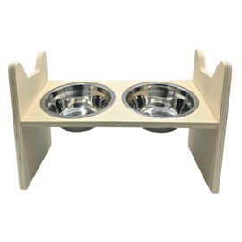 Stojak na miski dla kota 2 x miska stalowa