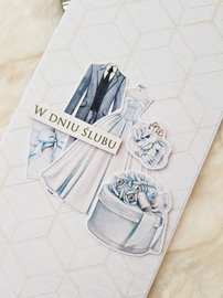Kartka ślubna "w dniu ślubu" (delikatny błękit)