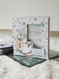 Kartka świąteczna konik na biegunach, shaker card