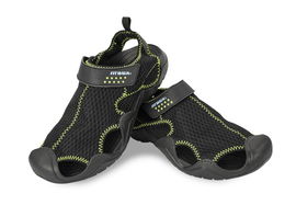 Sandały sportowe męskie z przewiewnej siateczki na rzepy czarne 39