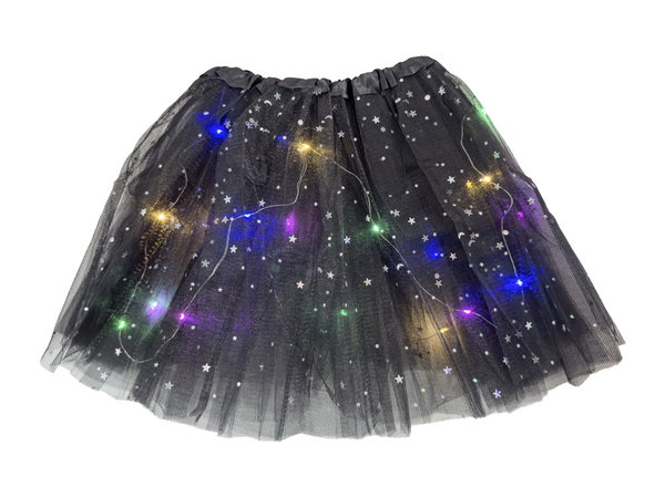 Spódniczka LED świecąca tiulowa Glow Princess czarna bal przebierańców