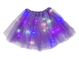 Spódniczka LED świecąca tiulowa Glow Princess fioletowa bal przebierańców