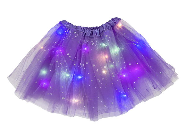 Spódniczka LED świecąca tiulowa Glow Princess fioletowa bal przebierańców