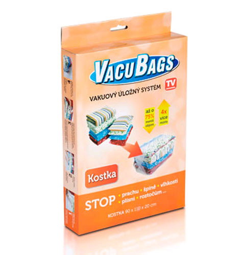 Vacu Bags Kostka worek próżniowy do przechowywania pościeli ubrań 90x110x20