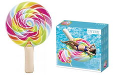 Materac dmuchany do pływania na plażę tęczowy Lizak 208x135 cm Intex 58753