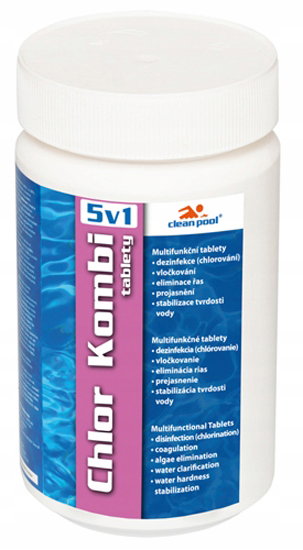 CHEMIA BASENOWA 3w1 CHLOR FLOKULANT ALGOSTOP 1 KG