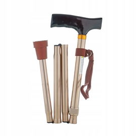 SKŁADANA LASKA INWALIDZKA Z DREWNIANĄ RĄCZKĄ