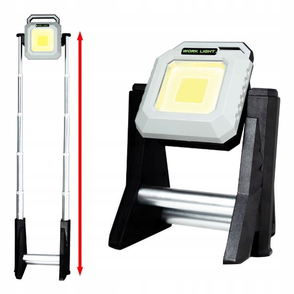 LAMPA REFLEKTOR TELESKOPOWY POWERBANK NAŚWIETLACZ AKUMULATOROWY LED