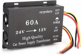 Przetwornica KSTE 24 V na 12 V Transformator samochodowy 720 W 60 A