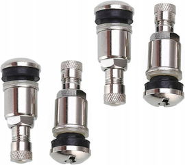Zawory Srebrne Stalowe 11.3mm akcesoria samochodowe 4 sztuki