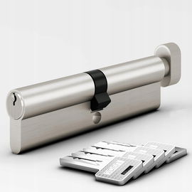 Zamek AwmnSrman Cylinder 40/40 satynowy nikiel 5 kluczy