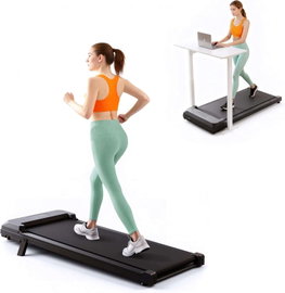 Bieżnia Walking Pad 2w1 z nachyleniem cicha z pilotem LED przenośna 110kg