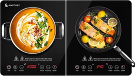 AMZCHEF PŁYTA INDUKCYJNA 2 PŁYTY 3500 W MOBILNA KUCHENNA