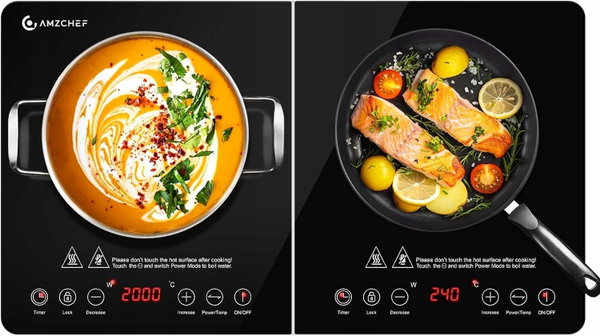 AMZCHEF PŁYTA INDUKCYJNA 2 PŁYTY 3500 W MOBILNA KUCHENNA