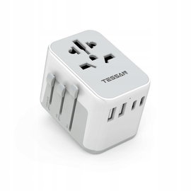 Adapter TESSAN Uniwersalny biały 2xUSB 2xUSB C do podróży