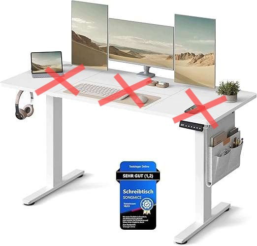 Biurko elektryczne Ochama SONGMICS Height Adjustable białe 140x60 cm