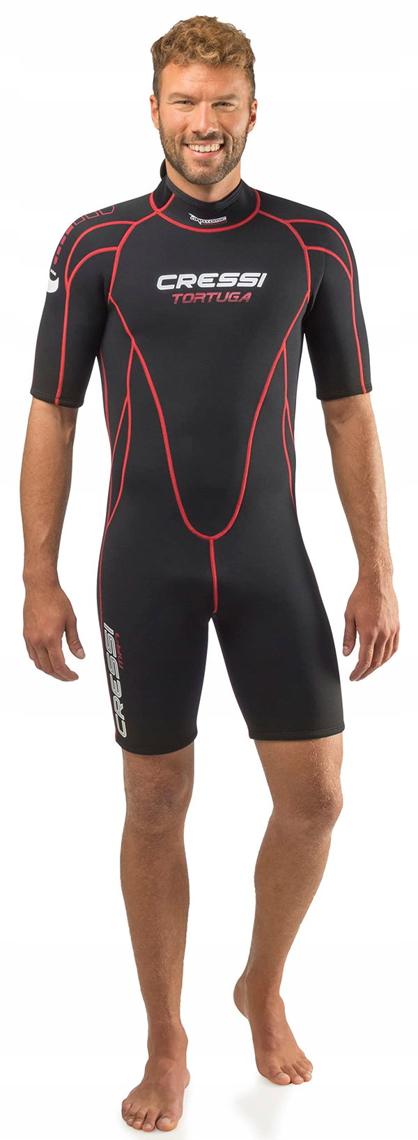 Cressi Men's Tortuga 2.5mm Shorty Neopren 3XL Czarny Czerwony