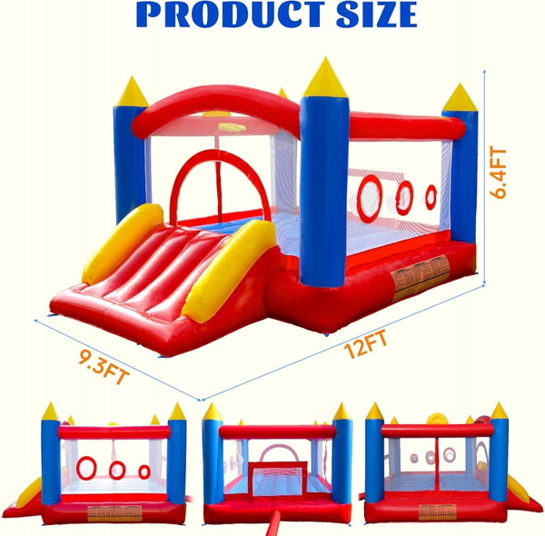 Dmuchany zamek Ballsea trampolina zjeżdżalnia PCW 365x283 cm komercyjny