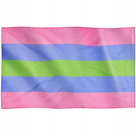 Flaga Runesol Trigender Pride 91x152cm 4 oczka LGBT+ wewnętrzna