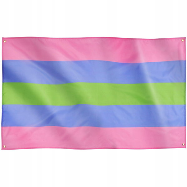 Flaga Runesol Trigender Pride 91x152cm 4 oczka LGBT+ wewnętrzna
