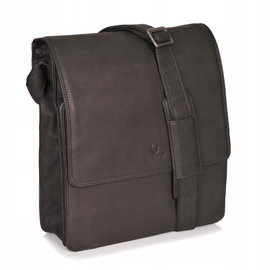 DONBOLSO Torba Listonoszka, skóra naturalna, brązowa- 34 x 32 cm