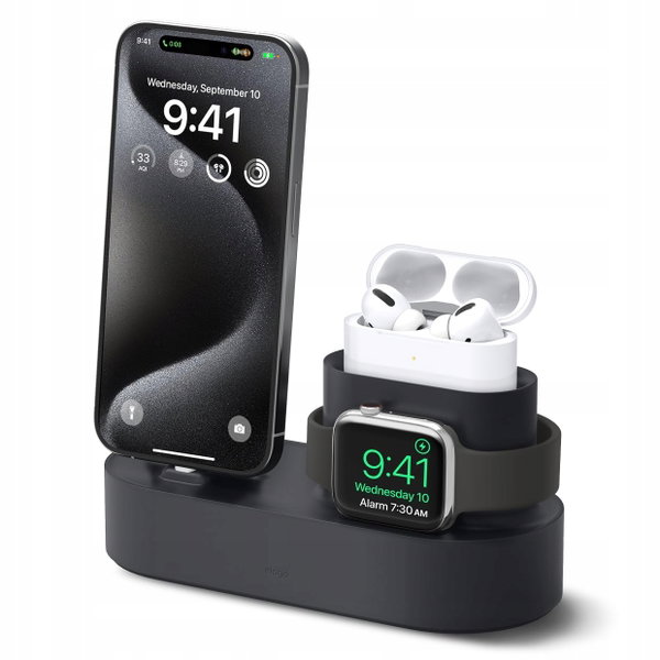 Elago Stacja Ładująca 3w1 Apple Watch AirPods iPhone Czarna