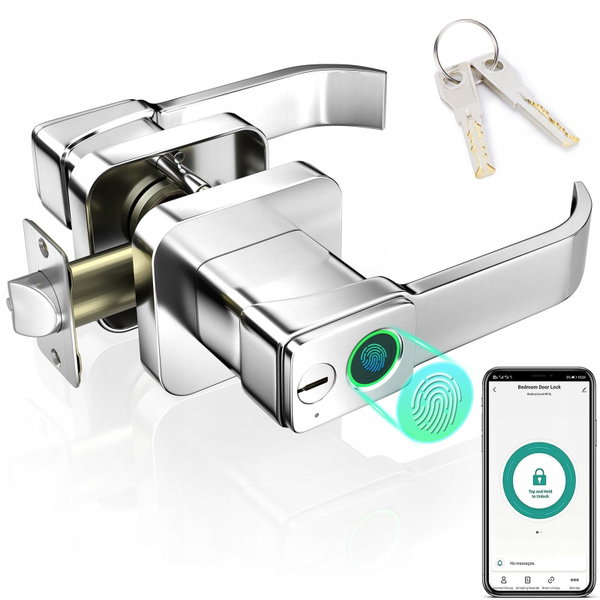 Gałka do drzwi FITNATE Smart Biometric sterowanie aplikacją