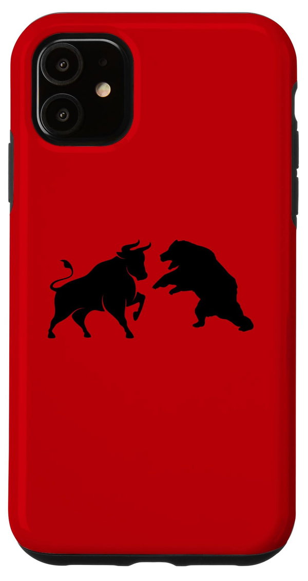 Etui Apple iPhone 11 z motywem niedźwiedzi i byków dla inwestorów