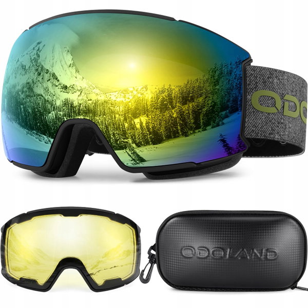 Gogle Odoland zestaw wymienne soczewki antymgielne UV snowboard