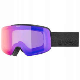 Gogle narciarskie JUNIORSKIE UVEX PWDR FM black mat SZYBA Ruby Violet
