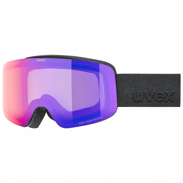 Gogle narciarskie JUNIORSKIE UVEX PWDR FM black mat SZYBA Ruby Violet
