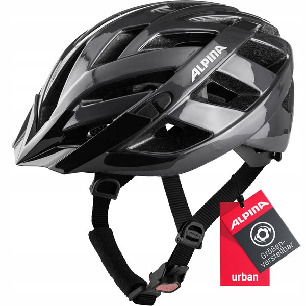 Kask ALPINA PANOMA Classic black gloss 52-57 cm optymalnie wentylowany