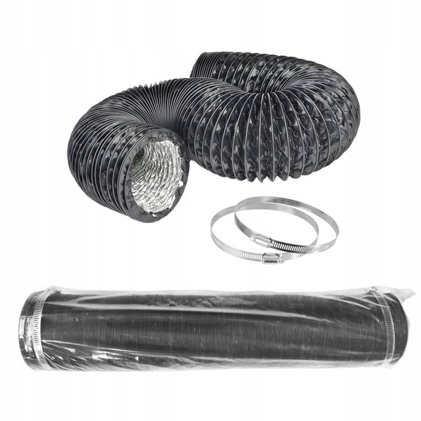 Kanał VentAir Pro102 czarny 8m elastyczny przewód aluminiowy PVC