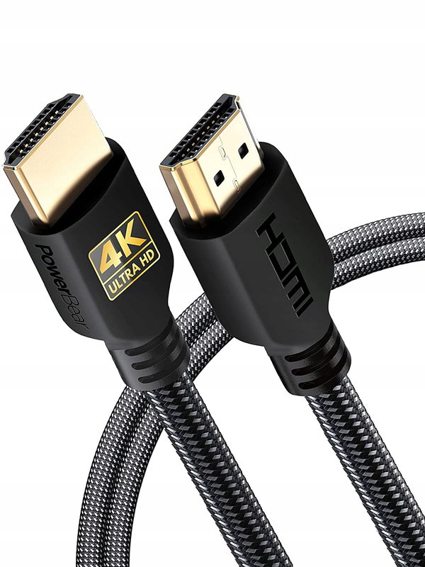 Kabel HDMI PowerBear 4K 60Hz pleciony nylonowy 2m złote złącza