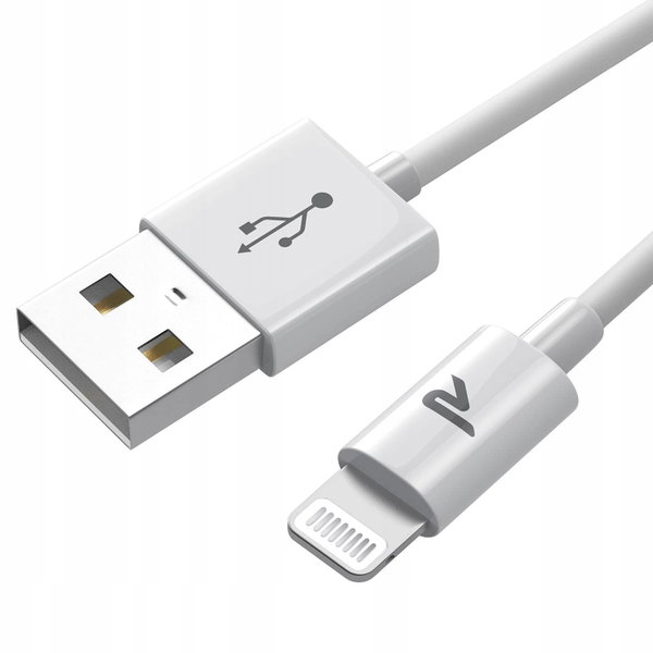 Kabel Rampow USB - Apple Lightning 1 m biały