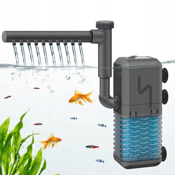 IREENUO BIF-500 REGULOWANY FILTR DO AKWARIUM WEWNĘTRZNA POMPA 600 L/H 6W
