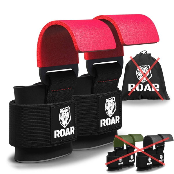 Haki do podnoszenia Roar Metalowe uchwyty gimnastyczne czerwone wytrzymałe