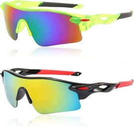 Irikdescia 2 szt. Okulary sportowe dla dzieci UV400 rower baseball golf