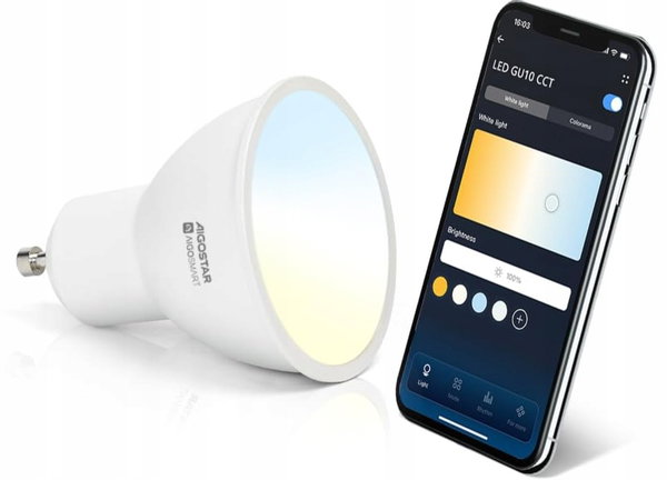 igostar Inteligentna żarówka LED GU10 SL2 Żarówki Alexa 6W Wifi 2700K-6500K