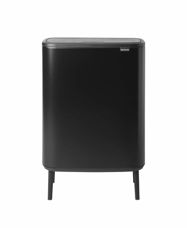 Kosz na śmieci Brabantia 60l stal nierdzewna czarny pojemny i stylowy