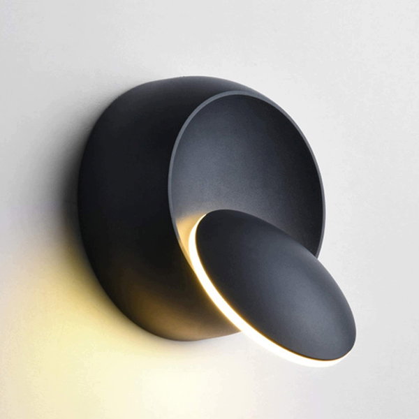 Kinkiet LED Eclipse Czarny 5W Regulowana Lampa Efekt Zaćmienia 3000K