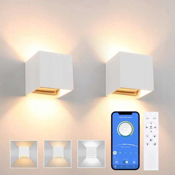 Lampa ścienna LED K-Bright 2 szt. z pilotem 3000K-6000K IP65